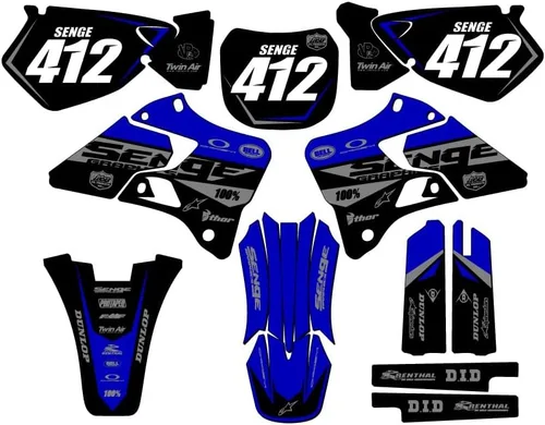 Vista 5 de 2000-2001 YZ 125 Binary Blue Senge Graphics Base Kit Compatible con Yamaha