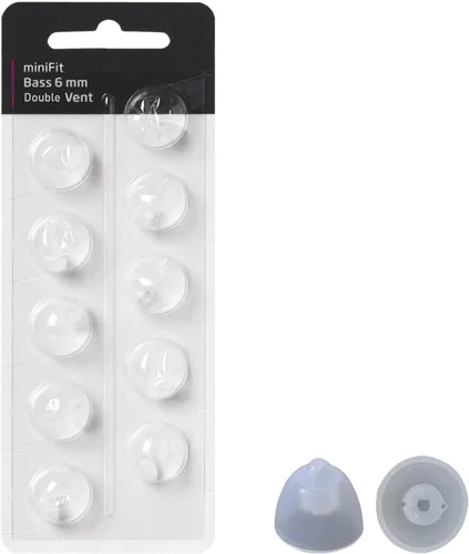 Vista 4 de Cúpulas para audífonos para Oticon MiniFit Cúpulas de graves de doble ventilación: 2 paquetes (6mm), cúpulas universales para suministros