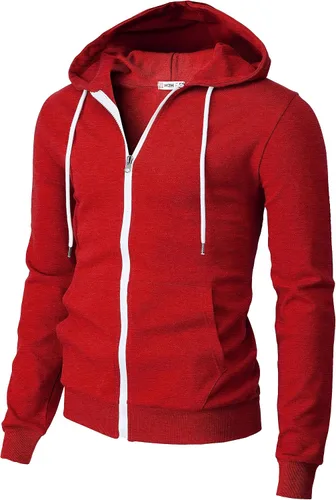 Vista 22 de H2H Sudadera con Capucha Tipo Pullover para Hombre, Ligera, de Manga Larga, con Bolsillo Canguro, Ajuste Ceñido, Básica, Casual, Suéter