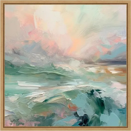 Vista 10 de Amanti Art Irena Orlov - Lienzo enmarcado para pared, 16 x 16 pulgadas, diseño de mañana rosa V, lienzo enmarcado para pared, obras de arte