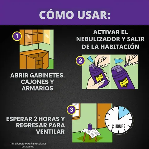 Vista 6 de Raid Flea Fogger Plus Killer fórmula a base de agua que mata pulgas y huevos para incubar latas de 5 onzas, 3 unidades (paquete de 3)