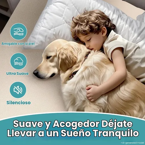 Vista 5 de OhGeni - Protector de colchón impermeable, tamaño Queen, con bolsillo profundo de 6 a 18 pulgadas, transpirable, sin ruido, suave, lavable, a prueba