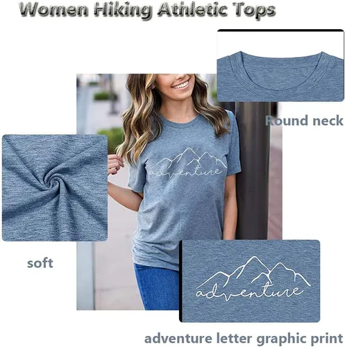 Vista 4 de Camiseta deportiva sin mangas para mujer, diseño de aventura de montaña, senderismo, campamento, divertida camiseta deportiva