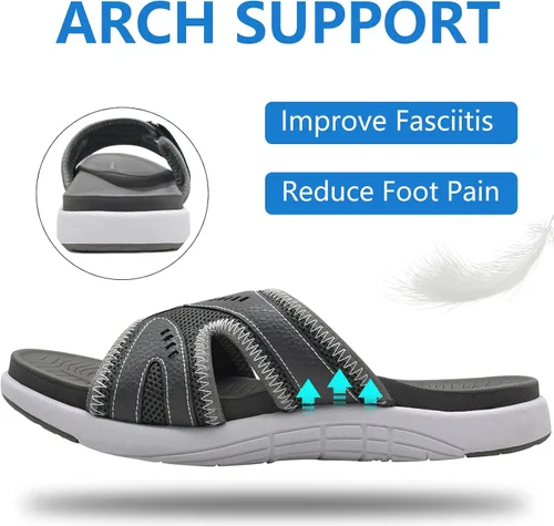 Vista 2 de COFACE Sandalias de recuperación deportiva para hombre, fascitis plantar, suaves, ligeras, ortopédicas