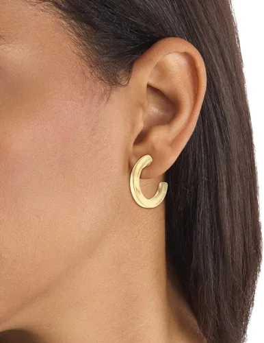 Vista 3 de Calvin Klein - Aretes de aro de acero inoxidable para mujer elegancia escultural elegante con un toque femenino