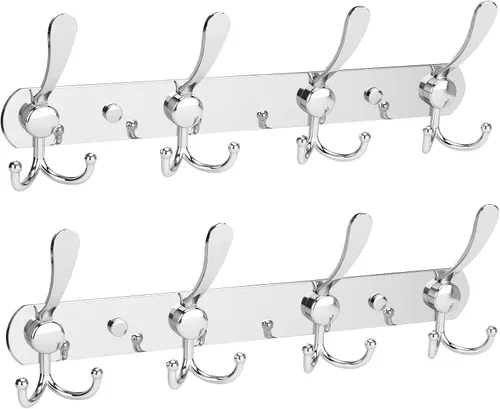 Vista 18 de YUNISS Perchero montado en la pared, 3 ganchos triangulares de acero inoxidable para abrigos, sombreros, batas, toallas en recibidor y entrada Negro