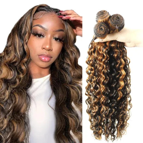 Vista 82 de 300g 1B27 Human Hair Bundles Honey Blonde Bundles Human Hair 10A Brazilian Virgin Remy Hair Extensions 8 10 12 Inch