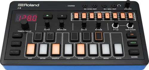 Vista 5 de Roland Paquete de máquinas de música portátiles AIRA Compact J-6 y T-8 JUNO Synth & TR Drums