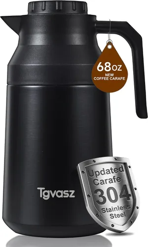 Vista 13 de 2 jarras térmicas de café de acero inoxidable aisladas para líquidos calientes, al vacío, jarra térmica, dispensador de jarra para mantener la leche