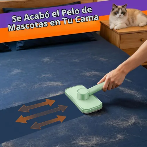 Vista 5 de Removedor de pelusas para mascotas – Removedor de pelusa reutilizable para perros y gatos, cepillo electrostático de pelusas, herramienta mágica