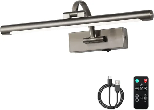Vista 11 de DESOOP - Luces inalámbricas recargables para cuadros, iluminación de galería, luz de marco de fotos con batería, control remoto y temporizador, luz