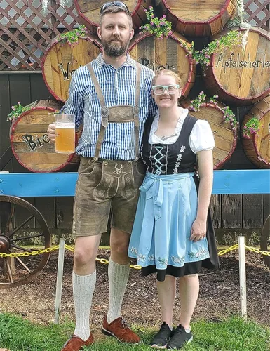 Vista 9 de JASAMBAC - Disfraz de Dirndl alemán para mujer, 3 piezas para Oktoberfest Carnaval