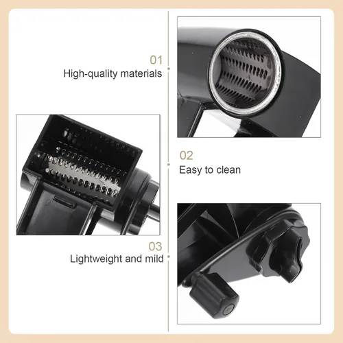 Vista 3 de OSALADI Rotary Cheese Grater Manual Handheld Shredder with Food-grade Stainless Steel Sharp Blades for Hard Cheese Grating Easy to Use Kitchen Tool