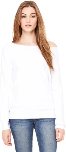 Vista 2 de Bella Canvas Sudadera de forro polar de esponja con cuello ancho (7501)