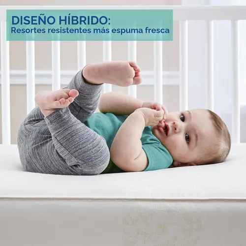 Vista 8 de Sealy Baby Colchón híbrido acogedor y transpirable para cuna, certificado GREENGUARD Gold, fabricado en Estados Unidos, espuma refrescante, 2