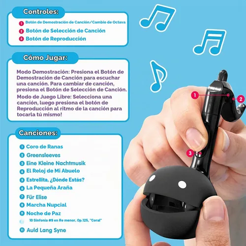 Vista 3 de Maywa Denki instrumento musical Otamatone para melodías, Negro