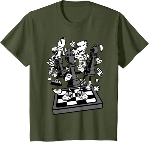 Vista 11 de Figura cómica Camiseta de tablero de ajedrez jugador de ajedrez Azul Marino