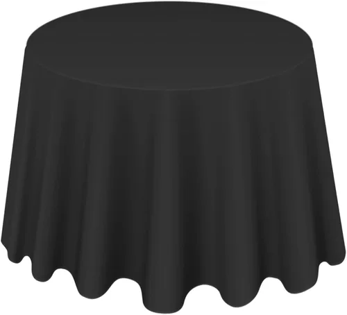 Vista 10 de LALAPORT Paquete de 10 manteles redondos de poliéster de 90 pulgadas color marfil de alta calidad para bodas, fiestas, eventos, banquetes, bufés