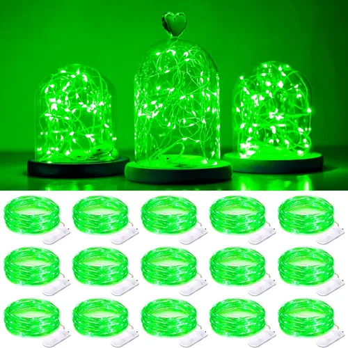 Vista 13 de SmilingTown Guirnalda de luces de hadas funcionan con pilas, paquete de 15 luces LED de 7.2 pies, 20 luces LED de luciérnaga estrellada para boda
