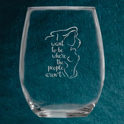 Vista 5 de I Want to be Where the People Aren't – Regalo de copa de vino sin tallo de 15 onzas – Ideal para los fanáticos de la Sirenita – Inspirado en Ariel