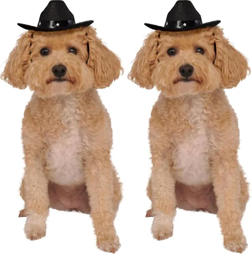Vista 7 de Disfraz de sombrero vaquero Rubies para mascotas, S / M, Negro