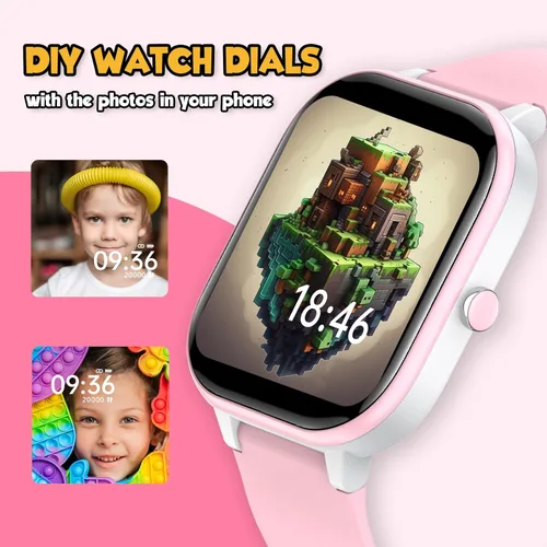 Vista 3 de ZURURU Reloj inteligente para niños y niñas, adolescentes, idea de regalo para niños de 6 a 14 años, monitor de sueño, contador de pasos, podómetro