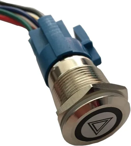 Vista 6 de ESUPPORT Interruptor de palanca de metal de advertencia de peligro de La luz azul del LED cambia el cable del enchufe del zócalo del vehículo 62.3