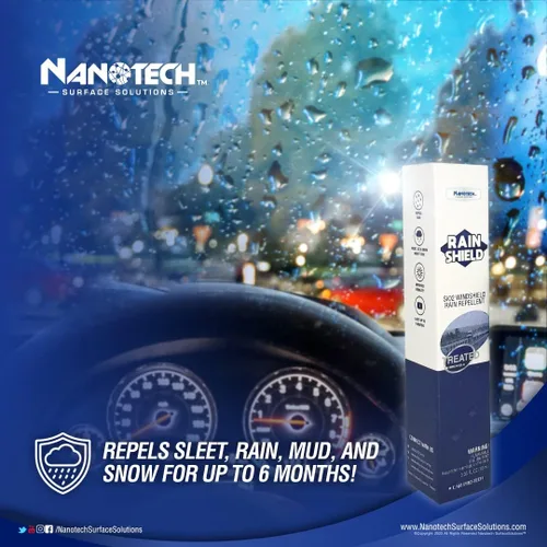 Vista 2 de Nanotech Surface Solutions Kit de cuidado de parabrisas, incluye repelente de lluvia para parabrisas (2 unidades), aumenta la visibilidad durante