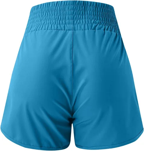 Vista 4 de Sport Cargo Shorts for Women High Waist High Rise Sports Workout Shorts for Women Trousers Active Shorts Pants Blue