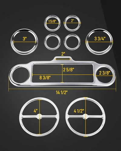 Vista 7 de Anillo de ajuste de altavoz estéreo Accent, 9 piezas, compatible con Harley Davidson 1996-2013 Electra Glide Street Glide Trike Glide
