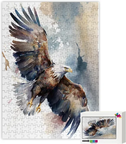 Vista 2 de Rompecabezas de animales de 1000 piezas, rompecabezas de águila para adultos, 20 x 28.8 pulgadas, rompecabezas único, difícil y desafío