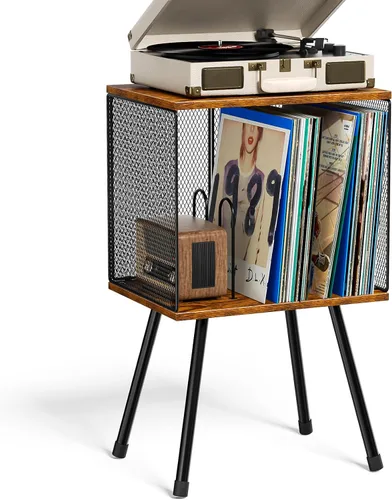 Vista 11 de X-cosrack Soporte grande para tocadiscos, soporte para discos de vinilo con capacidad para hasta 300 álbumes, soporte para tocadiscos estéreo de 3