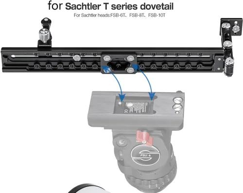 Vista 7 de Leofoto VR-380Kit actualizado 14.961 in Dual Pivot Long Lens Support para Manfrotto/Sachtler Tripod Head