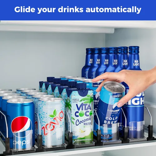 Vista 6 de Puricon Paquete de 4 cubos de organización y almacenamiento de despensa para cocina, nevera, encimera, gabinete, con organizador de bebidas