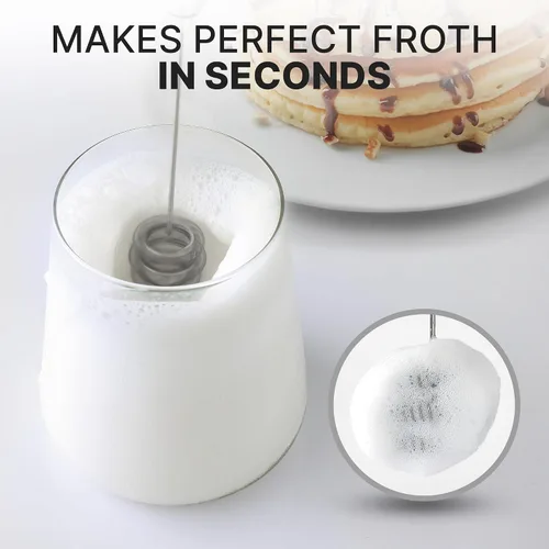 Vista 153 de Zulay Milk Boss Espumador de leche potente manual, hace espuma para latte, batidor para mezclar bebidas, café, miniespumador para capuchino, frappé