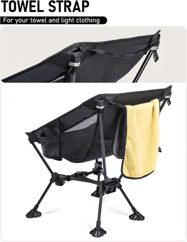Vista 4 de WildCall Silla de camping plegable y ligera, silla de playa compacta con pies grandes que no se hunden