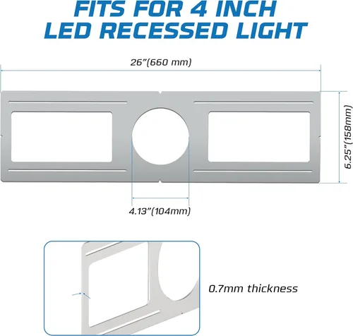 Vista 4 de OHLECTRIC Paquete de 48 – Placa de montaje de nueva construcción para Downlight LED de 4 pulgadas – Placa de luz LED empotrada de acero galvanizado