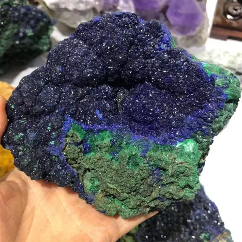 Vista 2 de Meditación Decoración para el hogar, 1 pieza de piedra curativa irregular natural vivianita mineral de cuarzo azul crudo cristal de regalo accesorio