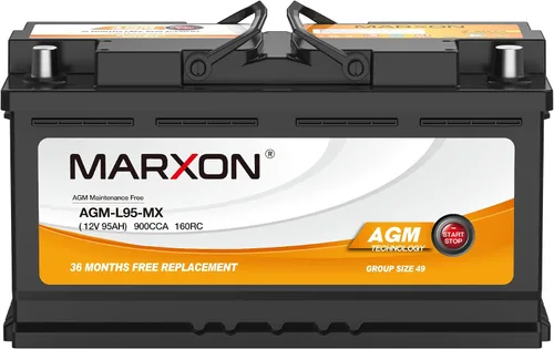 Vista 8 de Marxon Grupo 34 Batería de coche 12v 55AH 660CCA AGM Baterías sin mantenimiento Automotriz arranque parada reemplazo grupo 24 batería para Doge