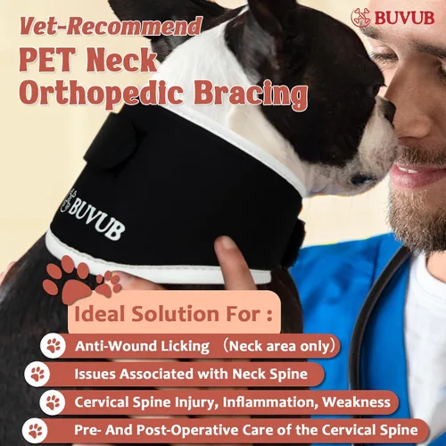 Vista 5 de Soporte de cuello para perro con placa de soporte semirrígida integrada para enfermedad del disco intervertebral (IVDD) Esguinces vertebrales