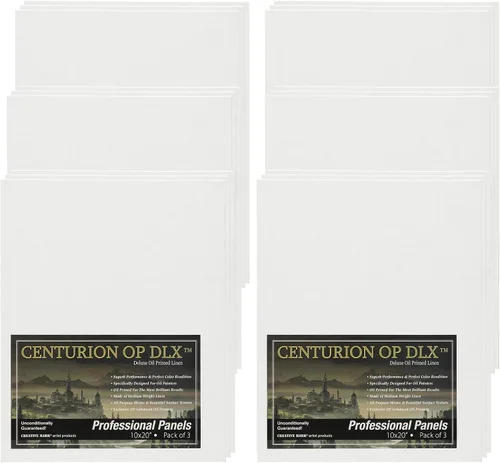 Vista 15 de Centurion Paquete de lienzo de lino imprimado al óleo profesional de lujo, 48 paneles pequeños, suministros de arte para pinturas al óleo