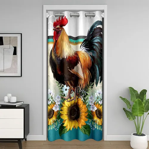 Vista 28 de Erosebridal Highland - Cortina opaca para puerta de vaca, con diseño de rosas para niños, niñas, niños, con animales salvajes del oeste