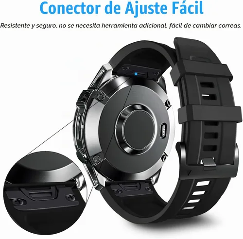 Vista 5 de ZPJPPLX Correa de silicona de ajuste rápido de 0.866 in compatible con Garmin Fenix 8 AMOLED 1.850 in/7 Pro/7/6 Pro/6/5 Plus/5, correas de repuesto