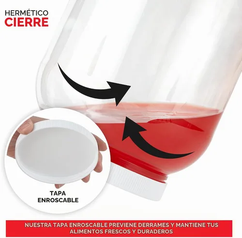 Vista 4 de Stock Your Home Tarros de plástico transparente de 1 galón con tapas (paquete de 1) tarro grande de boca ancha de 128 onzas con tapa, recipiente