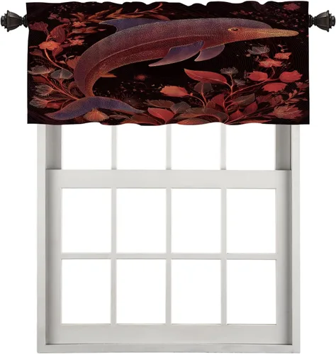 Vista 26 de Maritime Ocean Blackout Tier Curtains, Anchors Nautical Art Half Window Drapes for Kitchen with Rod Pocket,Room Darkening 2 Pack 26X24 Inches
