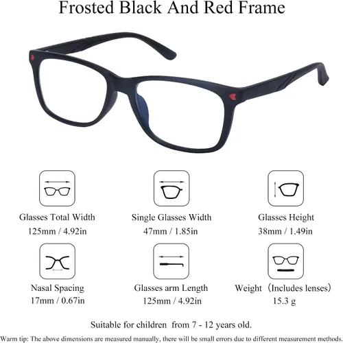 Vista 2 de SooGree Gafas de luz azul para niños, lentes de bloqueo de luz azul para adolescentes, niños y niñas, pantalla de computadora, juegos, TV y teléfono