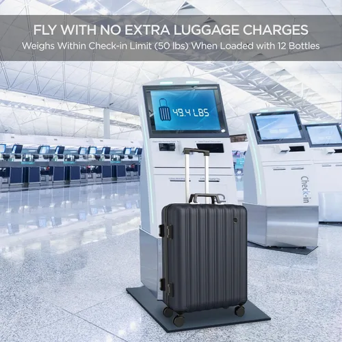 Vista 7 de boldworks Maleta de Vino para Aviones 12 Botellas de Equipaje de Vino para Viajes en Avión con Cerradura Aprobada por TSA y Inserto Removible