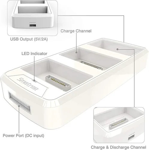 Vista 5 de Smatree Hub de carga de batería compatible con DJI Phantom 4/4 Pro/4 Pro V2.0/4 Adv