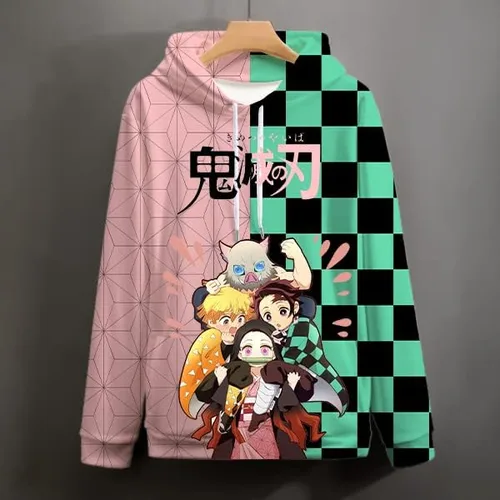 Vista 5 de Tinwyde Sudaderas con capucha de anime para hombremujer, con estampado 3D, unisex, novedad, manga larga, sin botones, talla XL