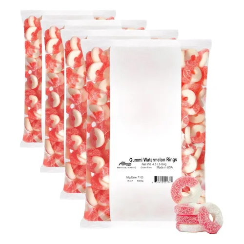 Vista 15 de Caramelos Albanese, anillos de manzana de goma, bolsa de 4.5 libras